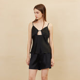 Silk Camisole Sets – Minimalist Lounge Set with Cut Detail